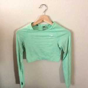Gymshark Green Vital Seamless Long Sleeve Crop Top